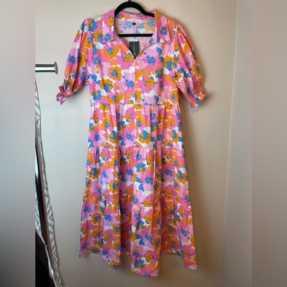 Michelle Mcdowell Dresses & Skirts - Michelle Mcdowell Molly Dress Primrose Multi Size Medium Tiered Collared